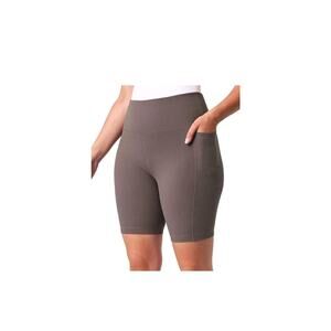 Mondetta Women's Active Moisture Wicking Ribbed Bike Short | Brown | Large